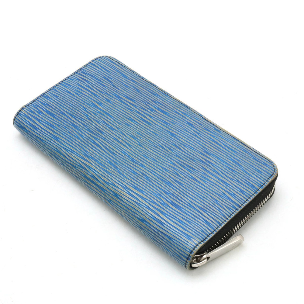 Louis Vuitton Round Blue Denim Zippy Long Zipper Wallet Epi Leather Blue